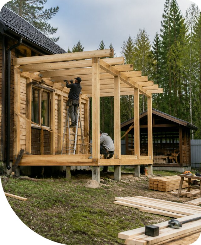 Строительство пристроек и построек на участке в Ртищеве